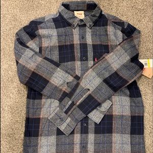 Men's Medium Levi’s Blue Booth Plaid Flannel Shirt